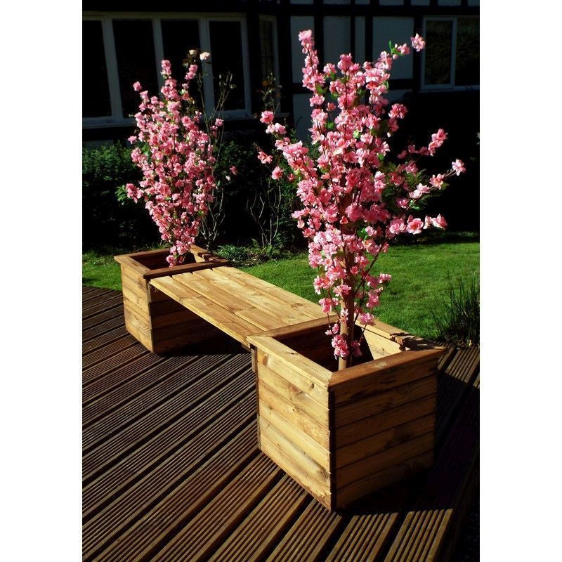 Charles Taylor Deluxe Garden Planter Bench by Charles Taylor - 2 Seats Burgundy Cushions