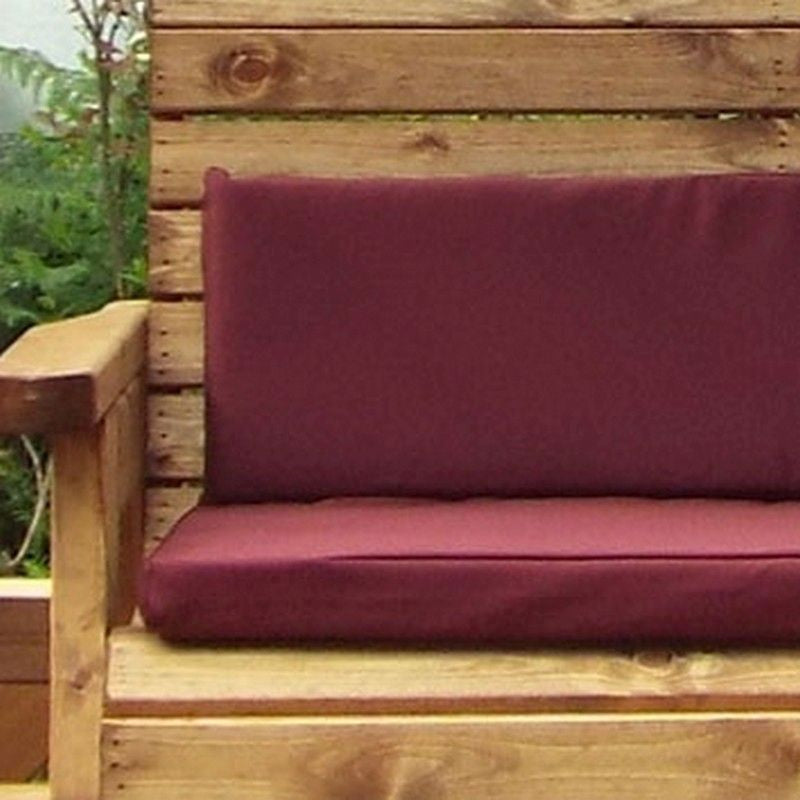 Charles Taylor Deluxe Garden Planter Bench by Charles Taylor - 2 Seats Burgundy Cushions