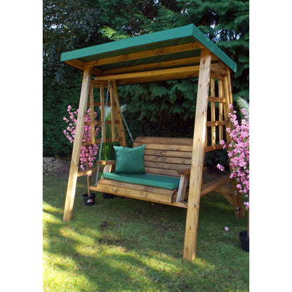 Charles Taylor Dorset Garden Swing Seat by Charles Taylor - 2 Seats Green Cushions