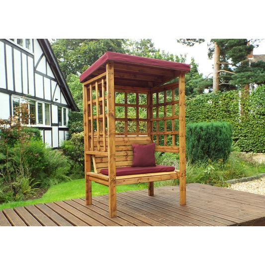 Charles Taylor Bramham Garden Arbour by Charles Taylor - 2 Seats Burgundy Cushions