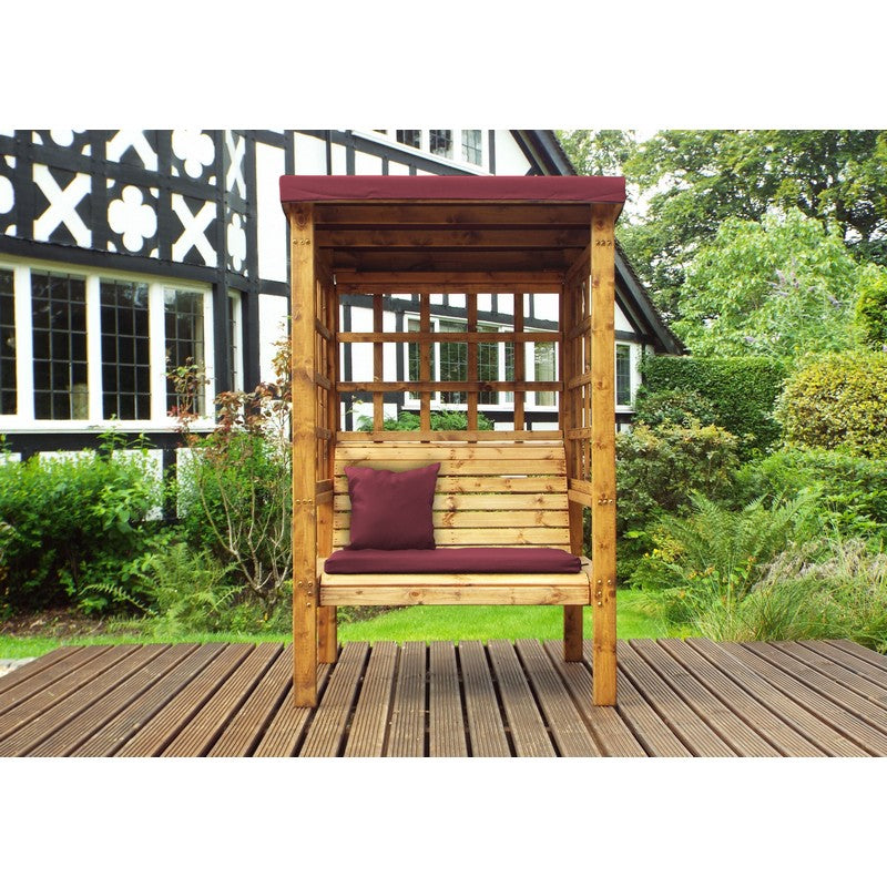 Charles Taylor Bramham Garden Arbour by Charles Taylor - 2 Seats Burgundy Cushions