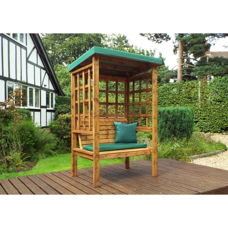 Charles Taylor Bramham Garden Arbour by Charles Taylor - 2 Seats Green Cushions