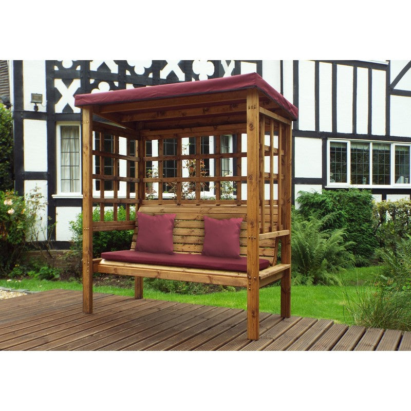 Charles Taylor Bramham Garden Arbour by Charles Taylor - 3 Seats Burgundy Cushions