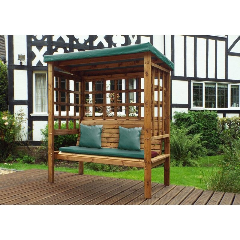 Charles Taylor Bramham Garden Arbour by Charles Taylor - 3 Seats Green Cushions