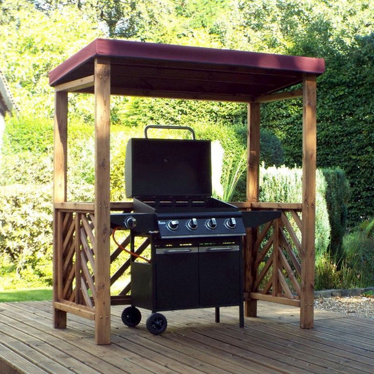 Charles Taylor Scandinavian Redwood Garden BBQ Shelter by Charles Taylor Burgundy