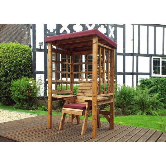 Charles Taylor Wentworth Natural Garden Chair Arbour by Charles Taylor with Burgundy Cushions