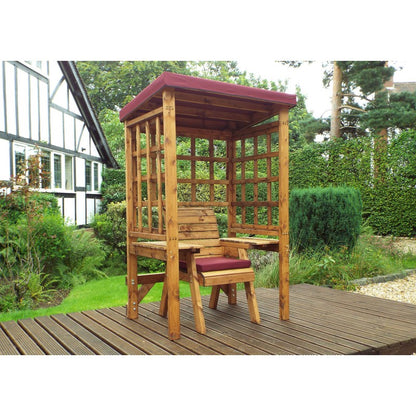 Charles Taylor Wentworth Natural Garden Chair Arbour by Charles Taylor with Burgundy Cushions