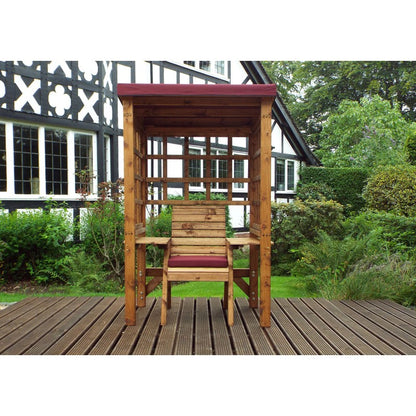 Charles Taylor Wentworth Natural Garden Chair Arbour by Charles Taylor with Burgundy Cushions