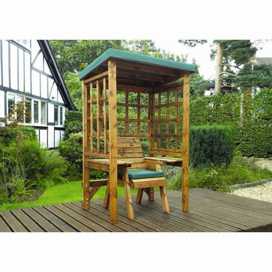 Charles Taylor Wentworth Natural Garden Chair Arbour by Charles Taylor with Green Cushions