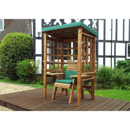 Charles Taylor Wentworth Natural Garden Chair Arbour by Charles Taylor with Green Cushions