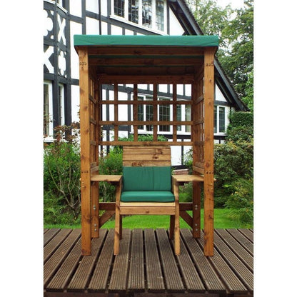 Charles Taylor Wentworth Natural Garden Chair Arbour by Charles Taylor with Green Cushions