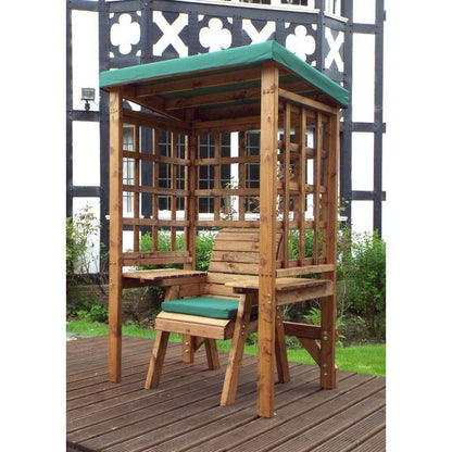 Charles Taylor Wentworth Natural Garden Chair Arbour by Charles Taylor with Green Cushions