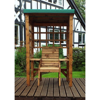 Charles Taylor Wentworth Natural Garden Chair Arbour by Charles Taylor with Green Cushions