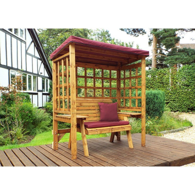 Charles Taylor Wentworth Garden Arbour by Charles Taylor - 2 Seats Burgundy Cushions