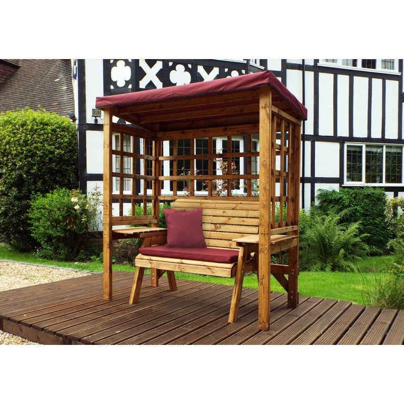 Charles Taylor Wentworth Garden Arbour by Charles Taylor - 2 Seats Burgundy Cushions