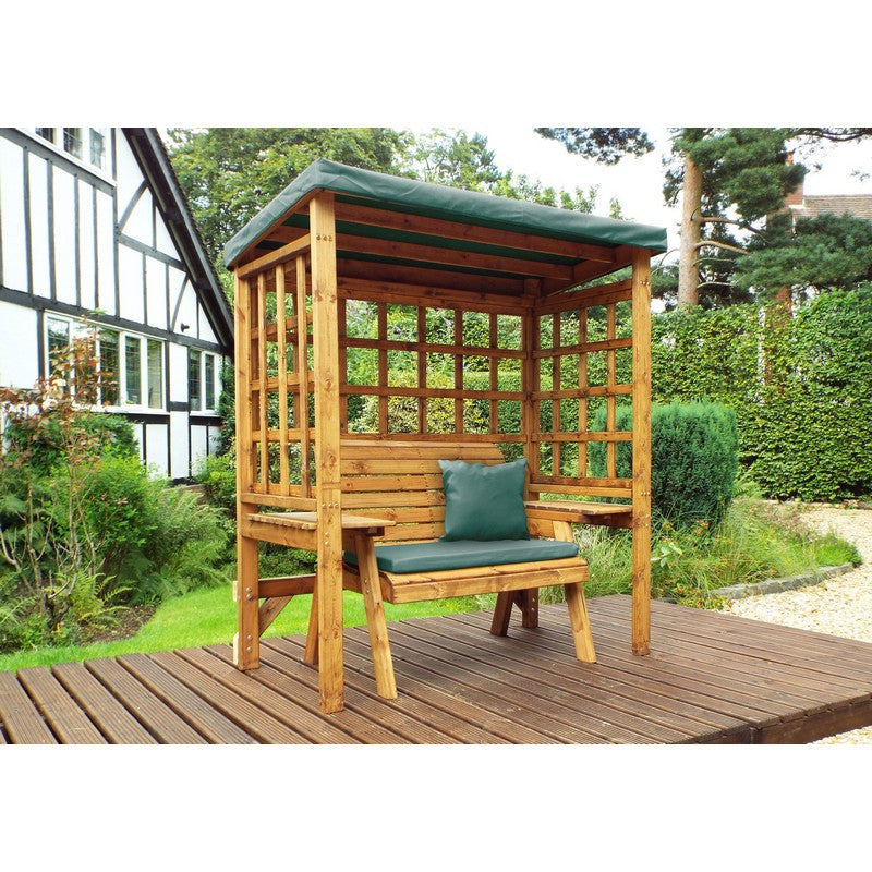 Charles Taylor Wentworth Garden Arbour by Charles Taylor - 2 Seats Green Cushions