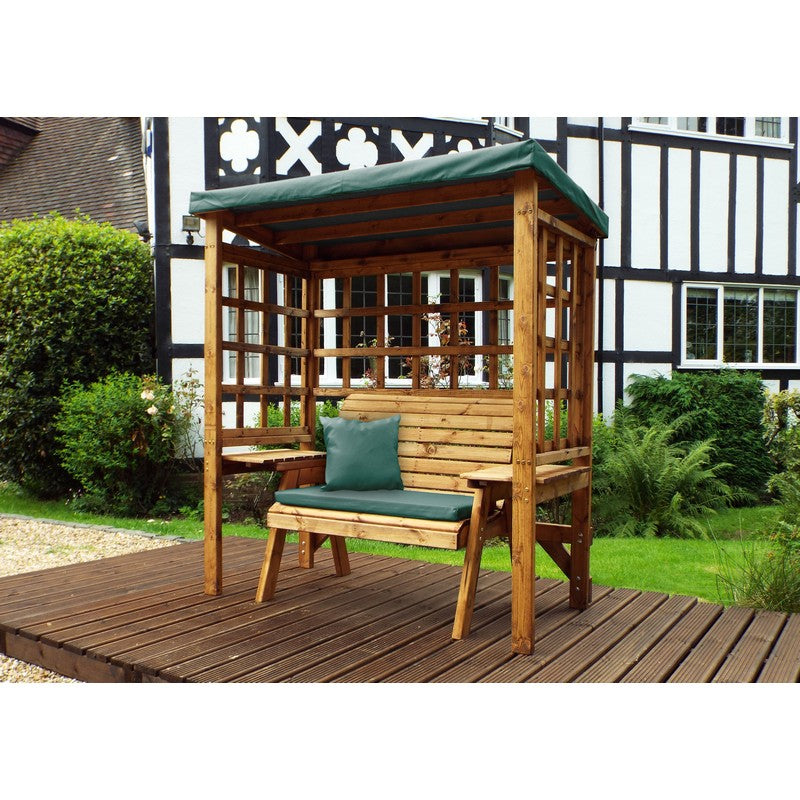 Charles Taylor Wentworth Garden Arbour by Charles Taylor - 2 Seats Green Cushions