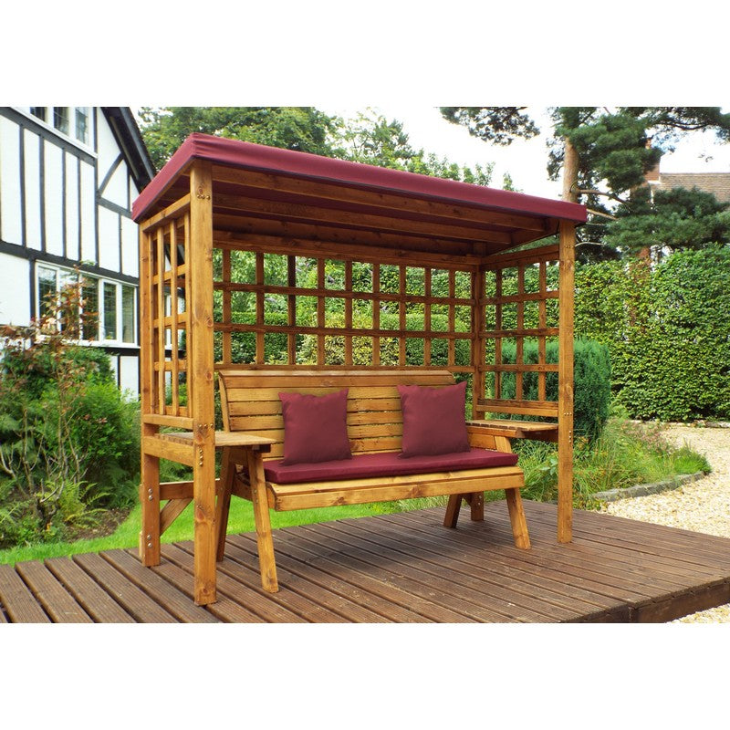 Charles Taylor Wentworth Garden Arbour by Charles Taylor - 3 Seats Burgundy Cushions