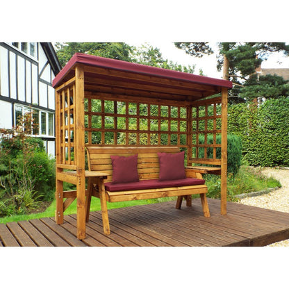 Charles Taylor Wentworth Garden Arbour by Charles Taylor - 3 Seats Burgundy Cushions