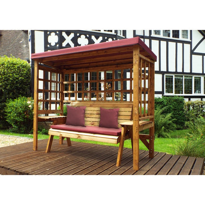 Charles Taylor Wentworth Garden Arbour by Charles Taylor - 3 Seats Burgundy Cushions