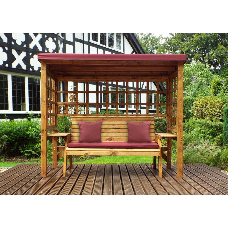 Charles Taylor Wentworth Garden Arbour by Charles Taylor - 3 Seats Burgundy Cushions