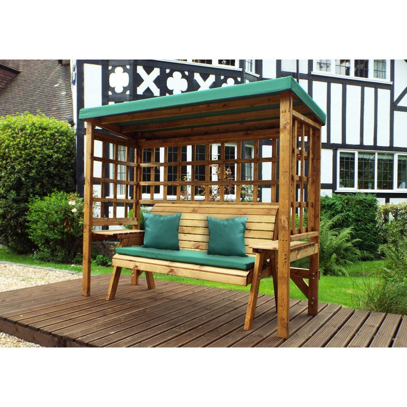 Charles Taylor Wentworth Garden Arbour by Charles Taylor - 3 Seats Green Cushions