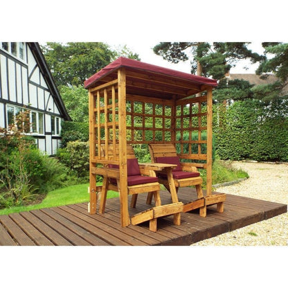 Charles Taylor Henley Garden Arbour by Charles Taylor - 2 Seats Burgundy Cushions