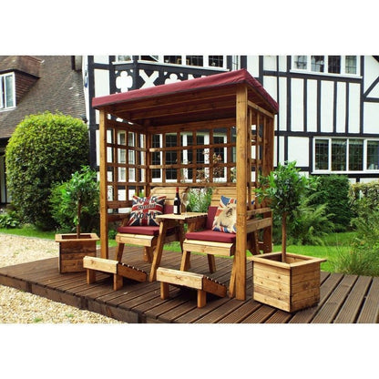 Charles Taylor Henley Garden Arbour by Charles Taylor - 2 Seats Burgundy Cushions