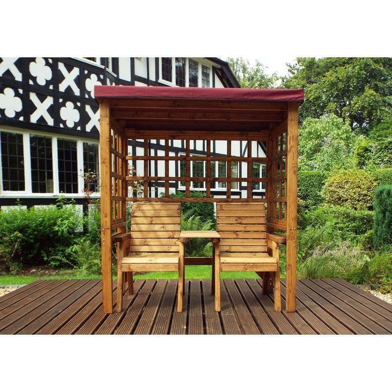 Charles Taylor Henley Garden Arbour by Charles Taylor - 2 Seats Burgundy Cushions