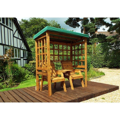 Charles Taylor Henley Garden Arbour by Charles Taylor - 2 Seats Green Cushions