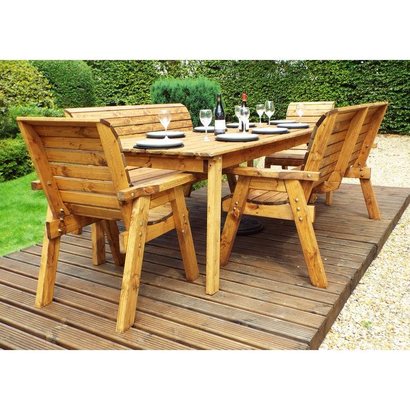 Charles Taylor 8 Seat Rectangular Table Combi Scandinavian Redwood Garden Furniture