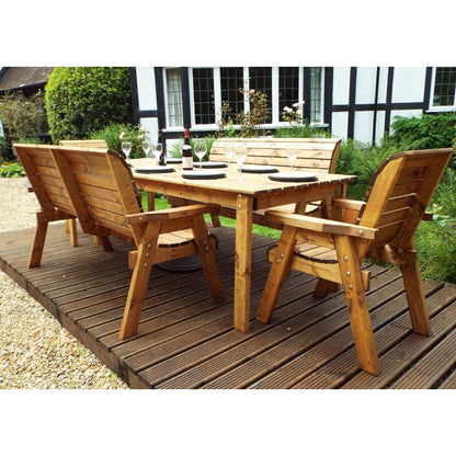 Charles Taylor 8 Seat Rectangular Table Combi Scandinavian Redwood Garden Furniture