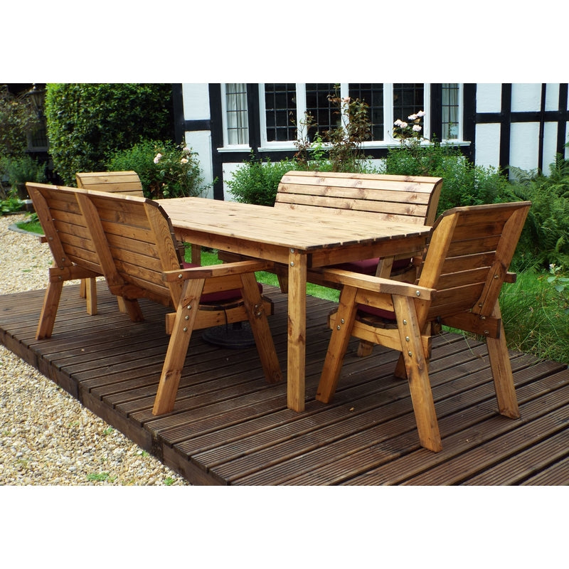 Charles Taylor 8 Seat Rectangular Table Combi Scandinavian Redwood Garden Furniture