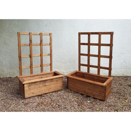 Charles Taylor Scandinavian Redwood Garden Planter Trellis Set by Charles Taylor