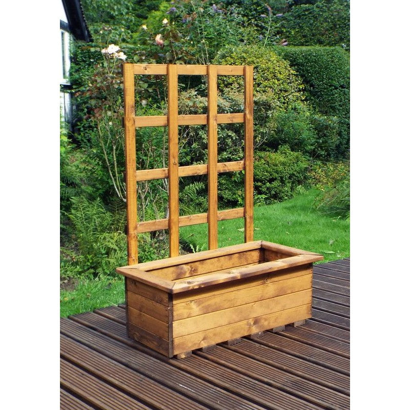 Charles Taylor Scandinavian Redwood Garden Planter Trellis Set by Charles Taylor