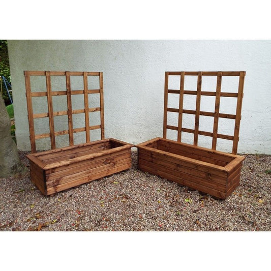 Charles Taylor Scandinavian Redwood Garden Planter Trellis Set by Charles Taylor