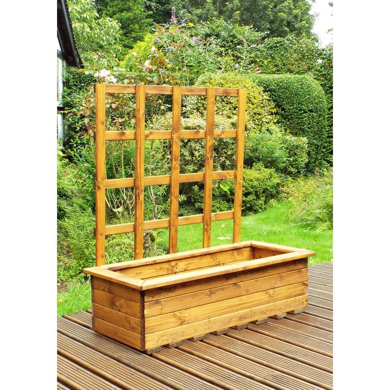 Charles Taylor Scandinavian Redwood Garden Planter Trellis Set by Charles Taylor