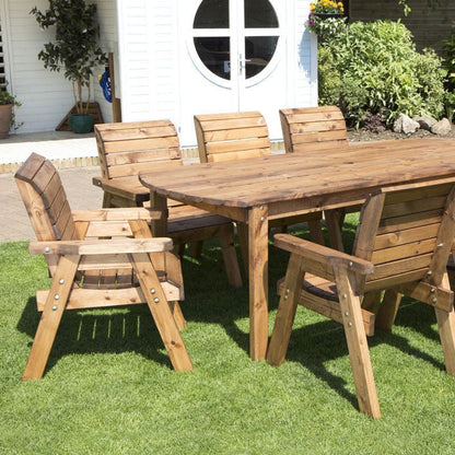 Charles Taylor 8 Seat Rectangular Table Chairs Scandinavian Redwood Garden Furniture