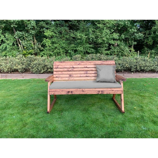 Charles Taylor Scandinavian Redwood Garden Bench by Charles Taylor - 3 Seats Grey Cushions