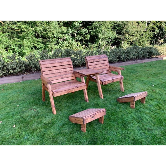 Charles Taylor Scandinavian Redwood Garden Tete a Tete & Footstool by Charles Taylor - 2 Seats