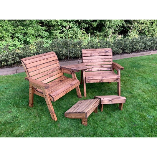 Charles Taylor Scandinavian Redwood Garden Tete a Tete & Footstool by Charles Taylor - 2 Seats