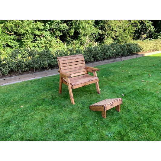 Charles Taylor Scandinavian Redwood Garden Relaxer Chair & Footstool Set by Charles Taylor