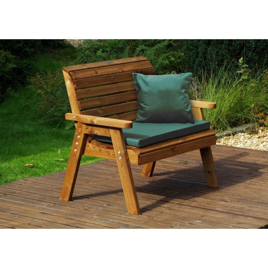 Charles Taylor Traditional Garden Bench by Charles Taylor - 2 Seats Green Cushions