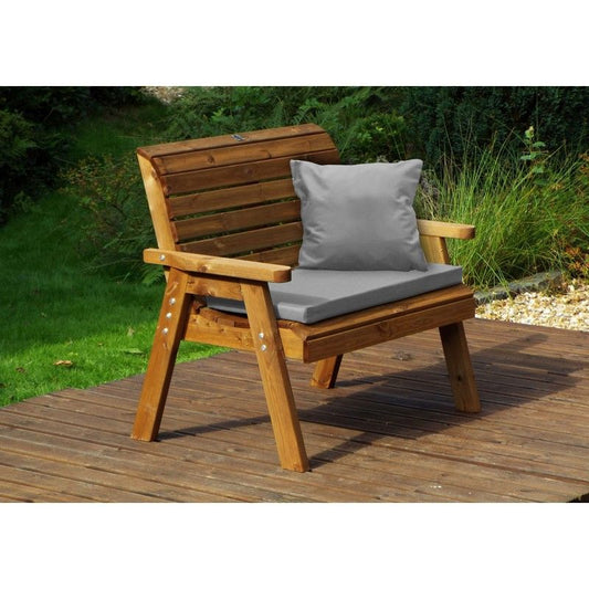 Charles Taylor Traditional Garden Bench by Charles Taylor - 2 Seats Grey Cushions