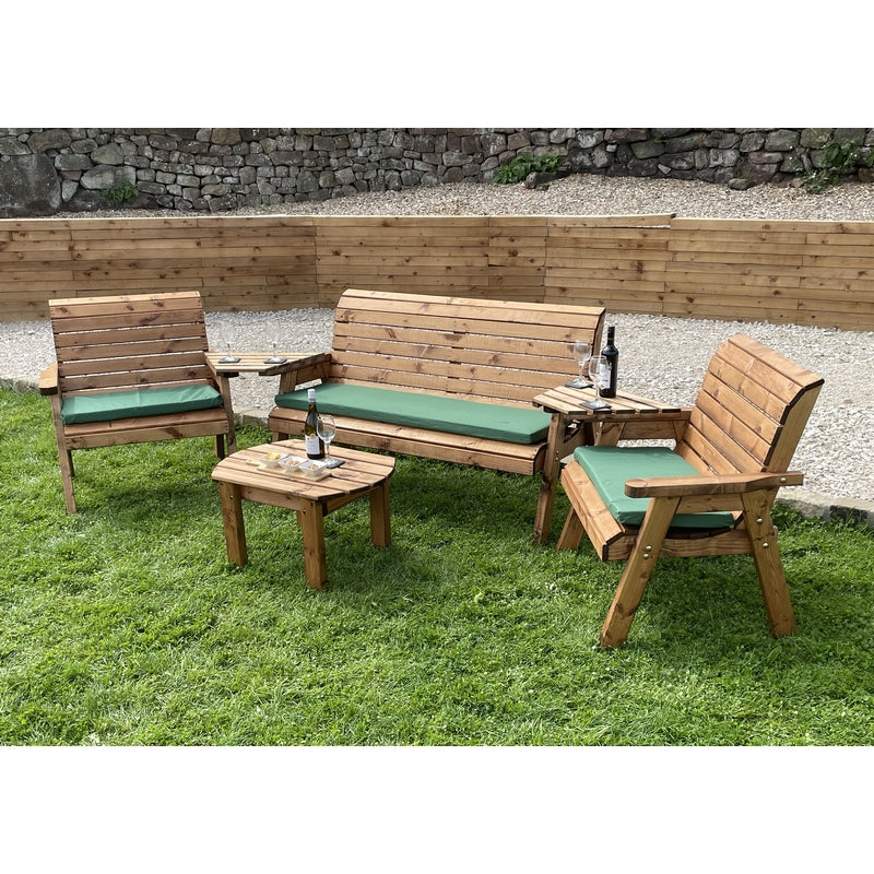 Garden Furniture Set by Charles Taylor - 1 Bench 2 Chair 2 Angled Tray Curved Coffee Table