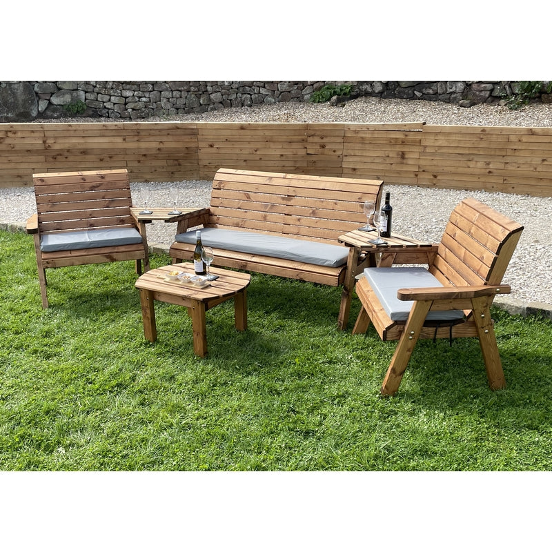 Garden Furniture Set by Charles Taylor - 1 Bench 2 Chair 2 Angled Tray Curved Coffee Table