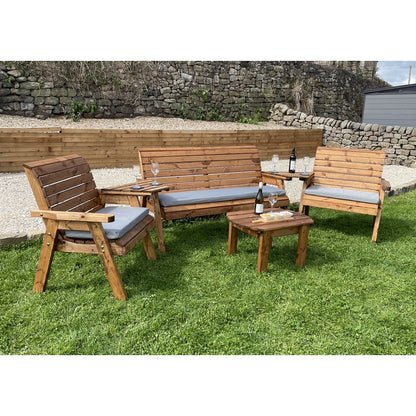 Garden Furniture Set by Charles Taylor - 1 Bench 2 Chair 2 Angled Tray Curved Coffee Table