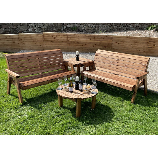 Garden Furniture Set by Charles Taylor - 2 Large Bench Square Tray Round Coffee Table