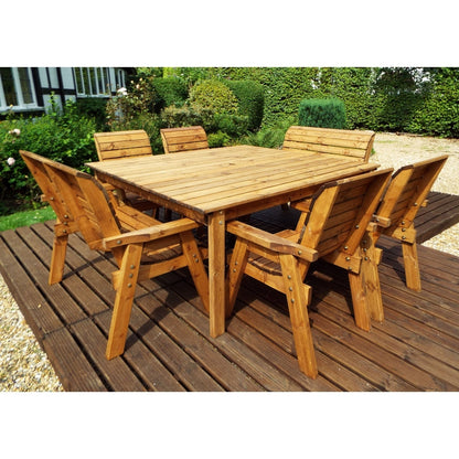 Charles Taylor 8 Seat Square Table Deluxe Scandinavian Redwood Garden Furniture