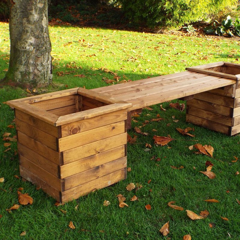 Charles Taylor Scandinavian Redwood Garden Planter Bench by Charles Taylor - 2 Seats